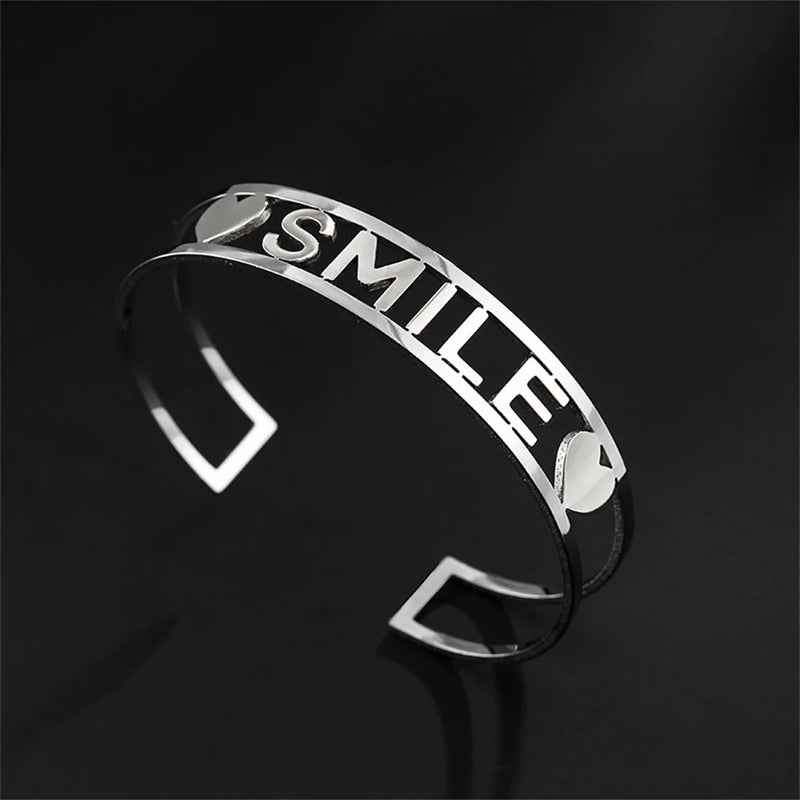 Custom Name Bracelet Stainless Steel Bangle Gift