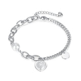 Custom Name Bracelet with Pearl Chain Stainless Steel Personalized Bangles
