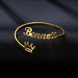 Crown Name Bracelet Personalized Stainless Steel Bangle