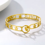 Personalized Letter Name Bracelet Star Bangles Stainless Steel Chrismas Jewelry
