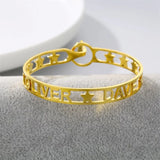 Personalized Letter Name Bracelet Star Bangles Stainless Steel Chrismas Jewelry