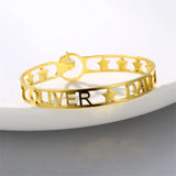 Personalized Letter Name Bracelet Star Bangles Stainless Steel Chrismas Jewelry