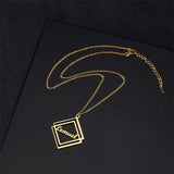 Golden Geometric Necklace Stainless Steel Jewelry Women's Birthday Gift