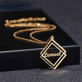 Golden Geometric Necklace Stainless Steel Jewelry Women's Birthday Gift