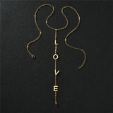 Personalized Letter Name Necklace LOVE Gift Piercing Luck Charm Pendants