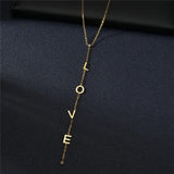 Personalized Letter Name Necklace LOVE Gift Piercing Luck Charm Pendants