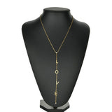 Personalized Letter Name Necklace LOVE Gift Piercing Luck Charm Pendants