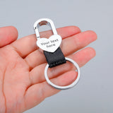 Custom Engraved Text Keychain for Boyfriend - Men's Key Holder for Car