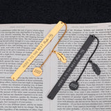 Lettering Metal Bookmark with Pendant Book Mark Book Page Stationery