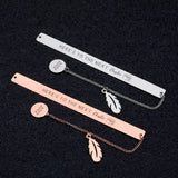 Lettering Metal Bookmark with Pendant Book Mark Book Page Stationery