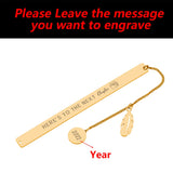 Lettering Metal Bookmark with Pendant Book Mark Book Page Stationery