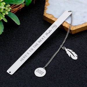 Lettering Metal Bookmark with Pendant Book Mark Book Page Stationery