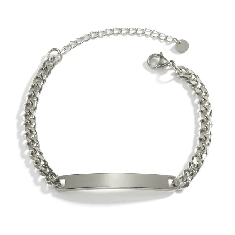 Engraved Couple Bracelet Stainless Steel Adjustable