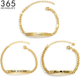 Engraved Couple Bracelet Stainless Steel Adjustable