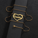 Customized Heart Pendant Nameplate Necklace for Women