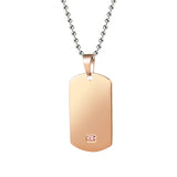 Custom Engraved Couple Necklaces with Crystal Stainless Steel Pendants
