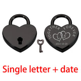 Love Lock Date Keychain Padlock Safety Travel Security for Luggage Couple Gift