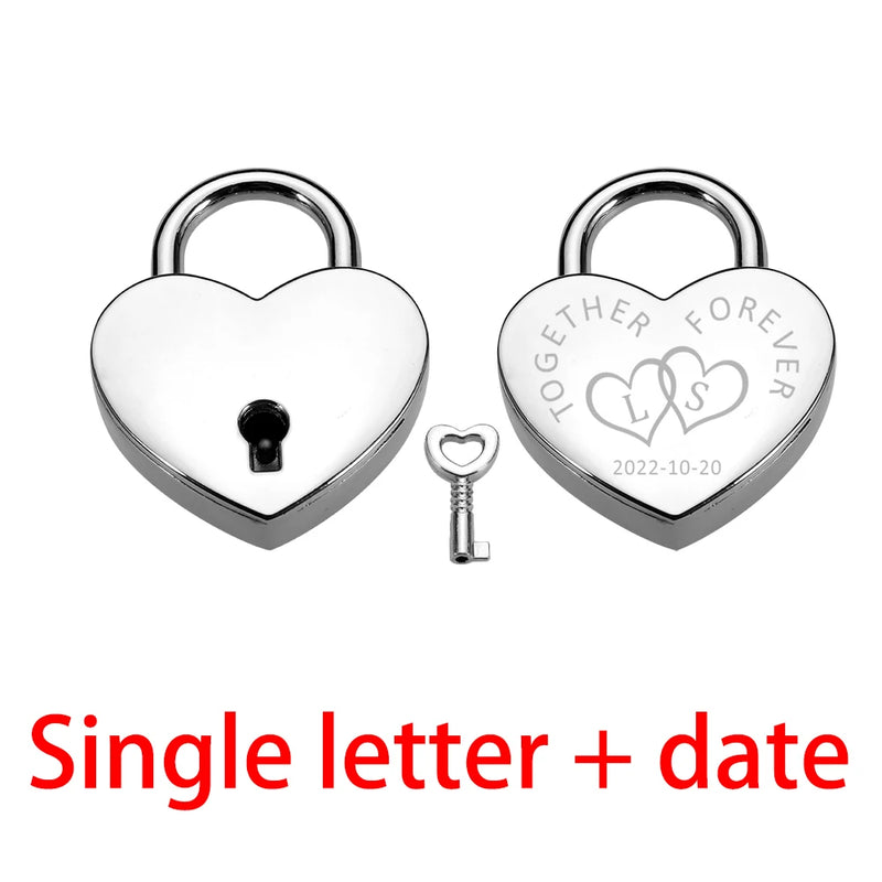 Love Lock Date Keychain Padlock Safety Travel Security for Luggage Couple Gift