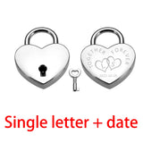 Love Lock Date Keychain Padlock Safety Travel Security for Luggage Couple Gift