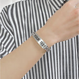 Men's Steel Bracelet with Personalized Letter Nameplate
