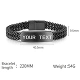 Men's Steel Bracelet with Personalized Letter Nameplate