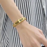 Men's Steel Bracelet with Personalized Letter Nameplate