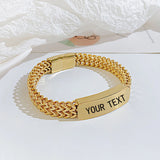 Men's Steel Bracelet with Personalized Letter Nameplate