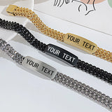 Men's Steel Bracelet with Personalized Letter Nameplate