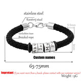 Personalized Family Names Bracelet - Rope Bangle for Men