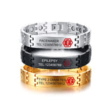 Personalized Medical Alert ID Bracelet for Men