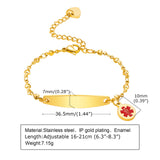 Women's Medical Alert ID Tag Bracelet, Stainless Steel Chain Emergency Jewelry