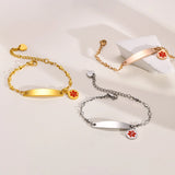 Women's Medical Alert ID Tag Bracelet, Stainless Steel Chain Emergency Jewelry