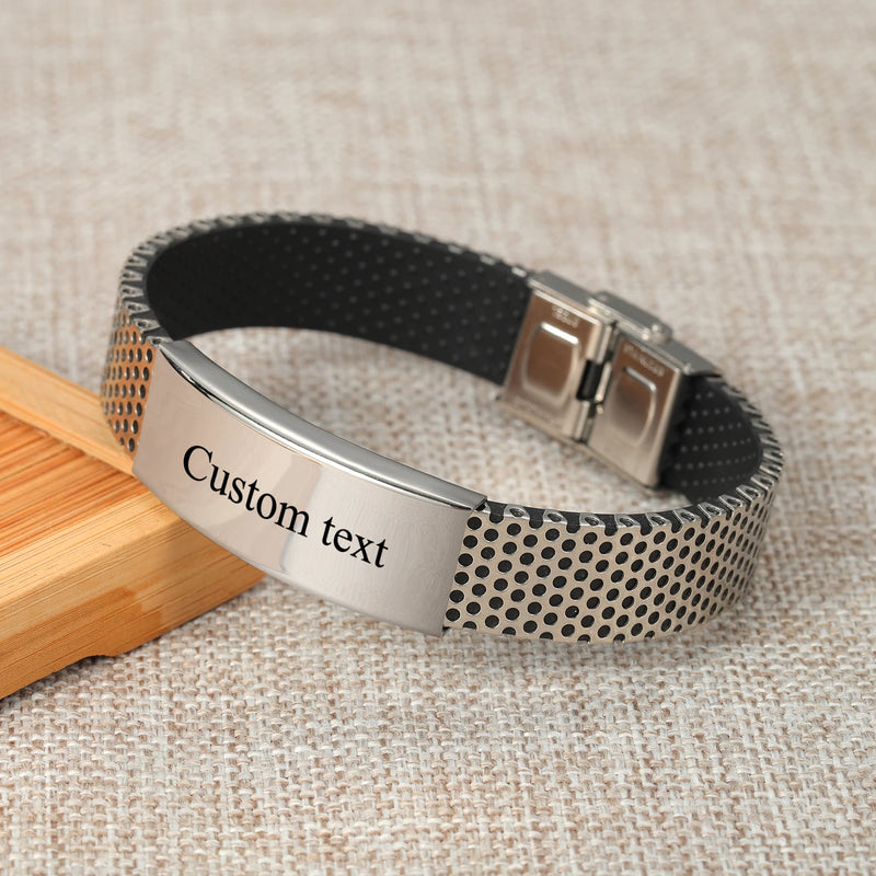 Personalized Men's Medical ID Bracelet with Clasp - Dad Gift