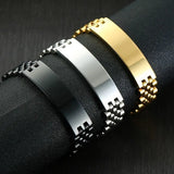 Men's Engraved Name Bracelet 15mm Wide Personalized Gift
