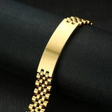 Men's Engraved Name Bracelet 15mm Wide Personalized Gift