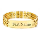 Men's Engraved Name Bracelet 15mm Wide Personalized Gift