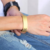 Men's Engraved Name Bracelet 15mm Wide Personalized Gift