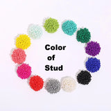 Monogram Words Round Shape Acrylic Beads Stud Earrings