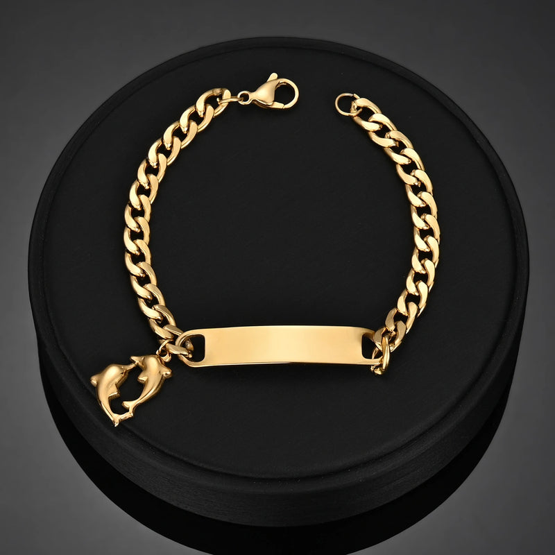 Personalized Engrave Name Bracelet Stainless Steel Halloween Jewelry Gift