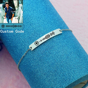Music Code Bracelet Stainless Steel Bangle Engraved Text Name Charm Bracelet