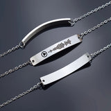 Music Code Bracelet Stainless Steel Bangle Engraved Text Name Charm Bracelet