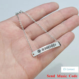 Music Code Bracelet Stainless Steel Bangle Engraved Text Name Charm Bracelet