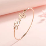 Personalized Name Bangle Bracelet Stainless Steel Adjustable Bangle