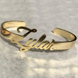 Personalized Stainless Steel Name Bangle for Women