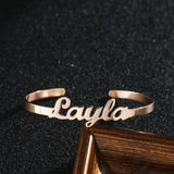 Personalized Stainless Steel Name Bangle for Women