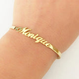 Personalized Stainless Steel Name Bangle for Women