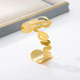 Name Bangle for Women Men Stainless Steel Adjustable Bangles