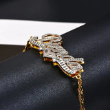 Double Layer Heart Nameplate Cuban Chain Personalized Bracelet