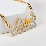 Heart Nameplate Cuban Chain Personalized Name Bangles