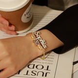Personalized Heart Nameplate Cuban Chain Bracelet